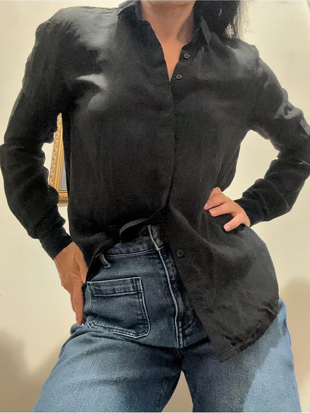& Other Stories & Silk Button Down Blouse Size Medium Like New